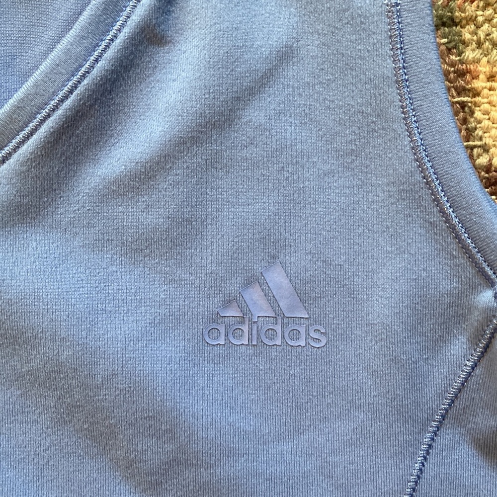 Adidas Blue and Turquoise Size Large Workout Top Bundle of 2 - Picture 4 of 9